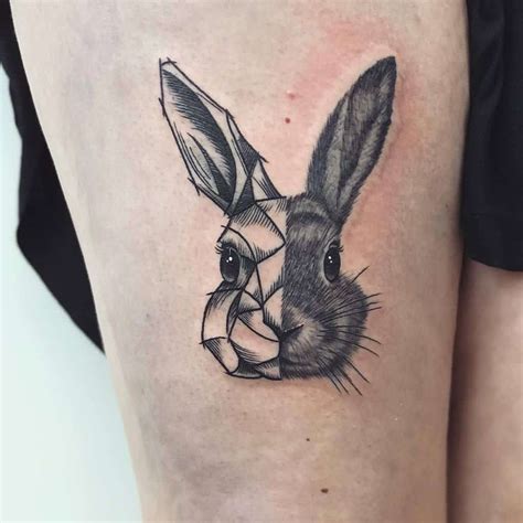 geometric bunny tattoo|43 Playboy Bunny Tattoos That Turn Heads: 2024’s Hottest Designs